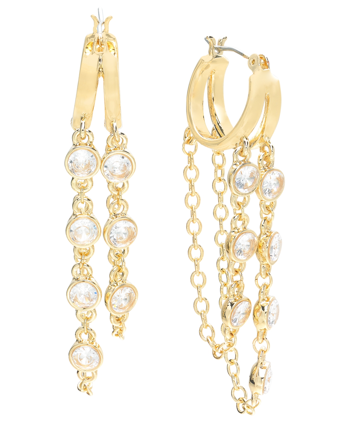 Chain Cubic Zirconia Drop Earrings, Created for Macy's - Gold