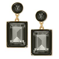On 34th Gold-Tone Crystal Double-Drop Earrings