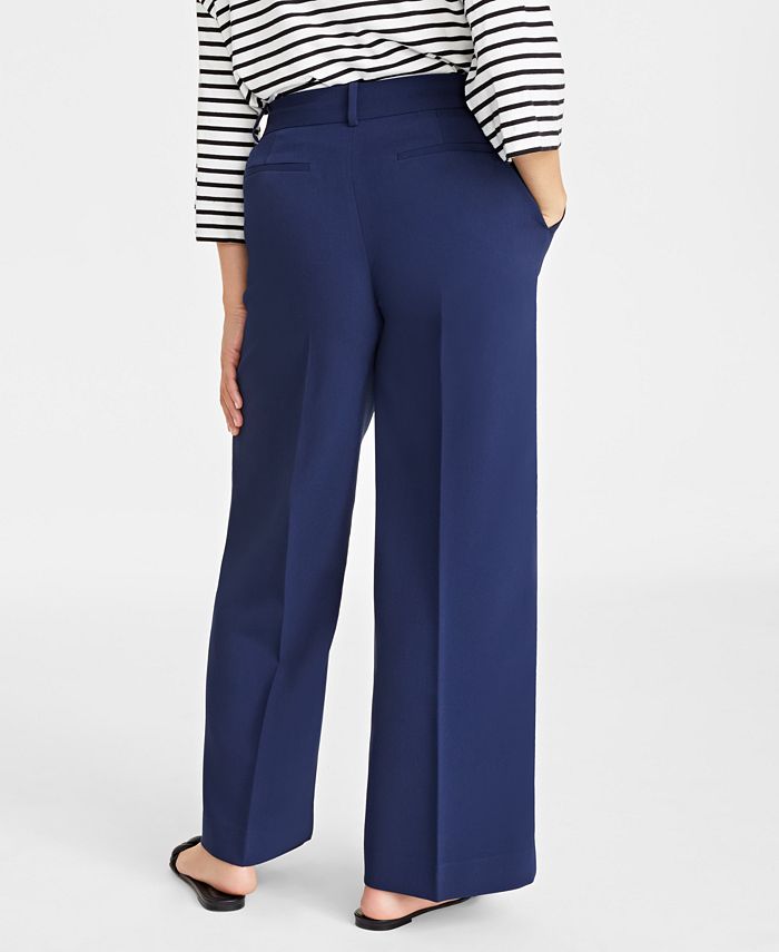 On 34th Women's Double-Weave Wide-Leg Pants, Regular and Short Length ...