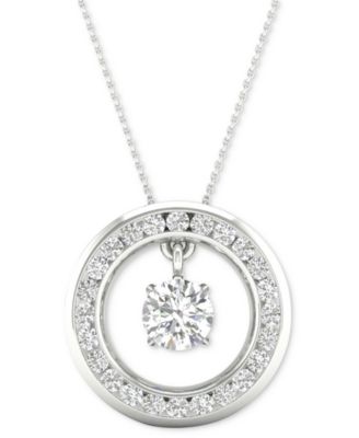 Macy's - Diamond Orbital Halo Pendant Necklace (1/3 ct. t.w.) in 10k White Gold, 16" + 2" extender