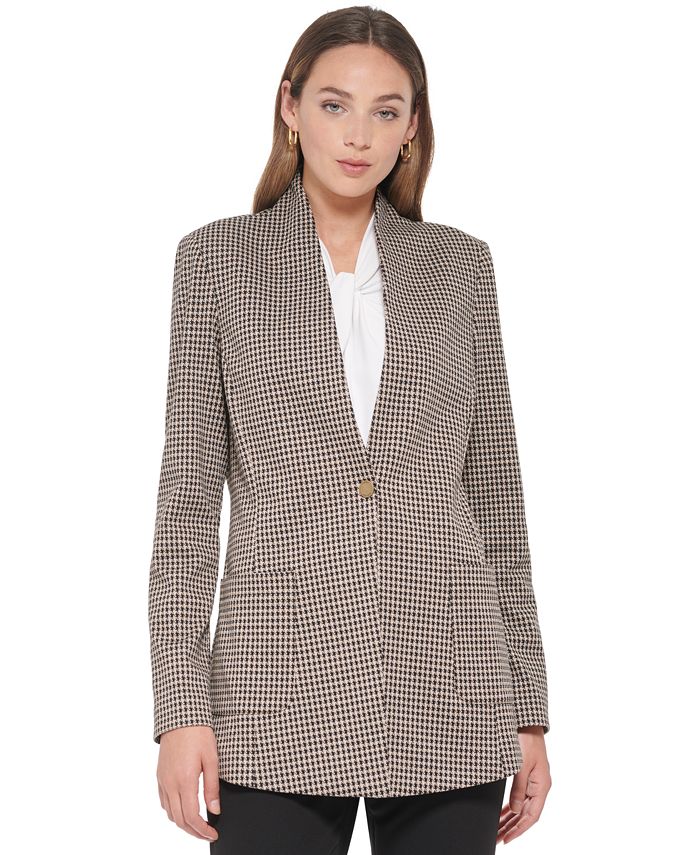 Tommy Hilfiger Women's Snap-Front Houndstooth Jacket - Macy's