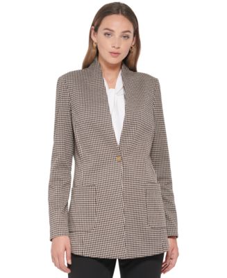 Tommy Hilfiger Women's Snap-Front Houndstooth Jacket - Macy's