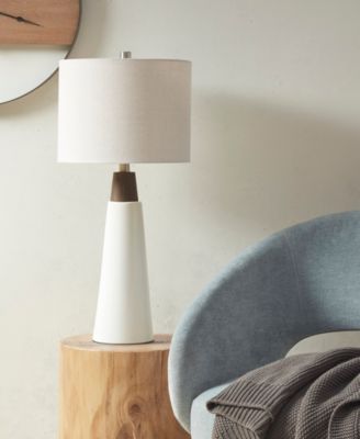 Tristan Ceramic with Wood Table Lamp
