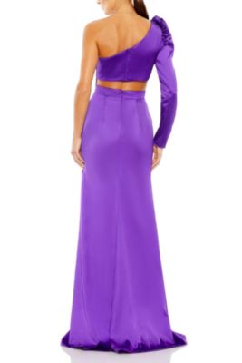 Women's Ieena Puff One Sleeve Cut Out Side Knot Gown