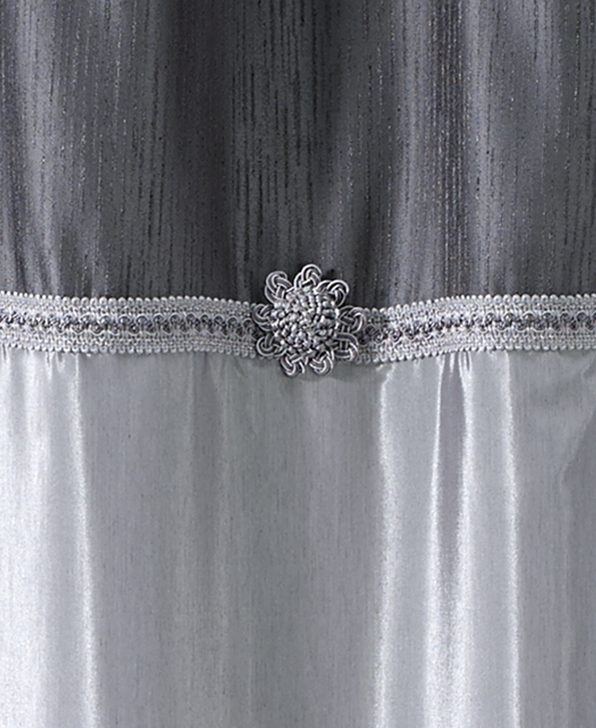 Avanti Braided Medallion Colorblocked Shower Curtain, 72" X 72" In Gray