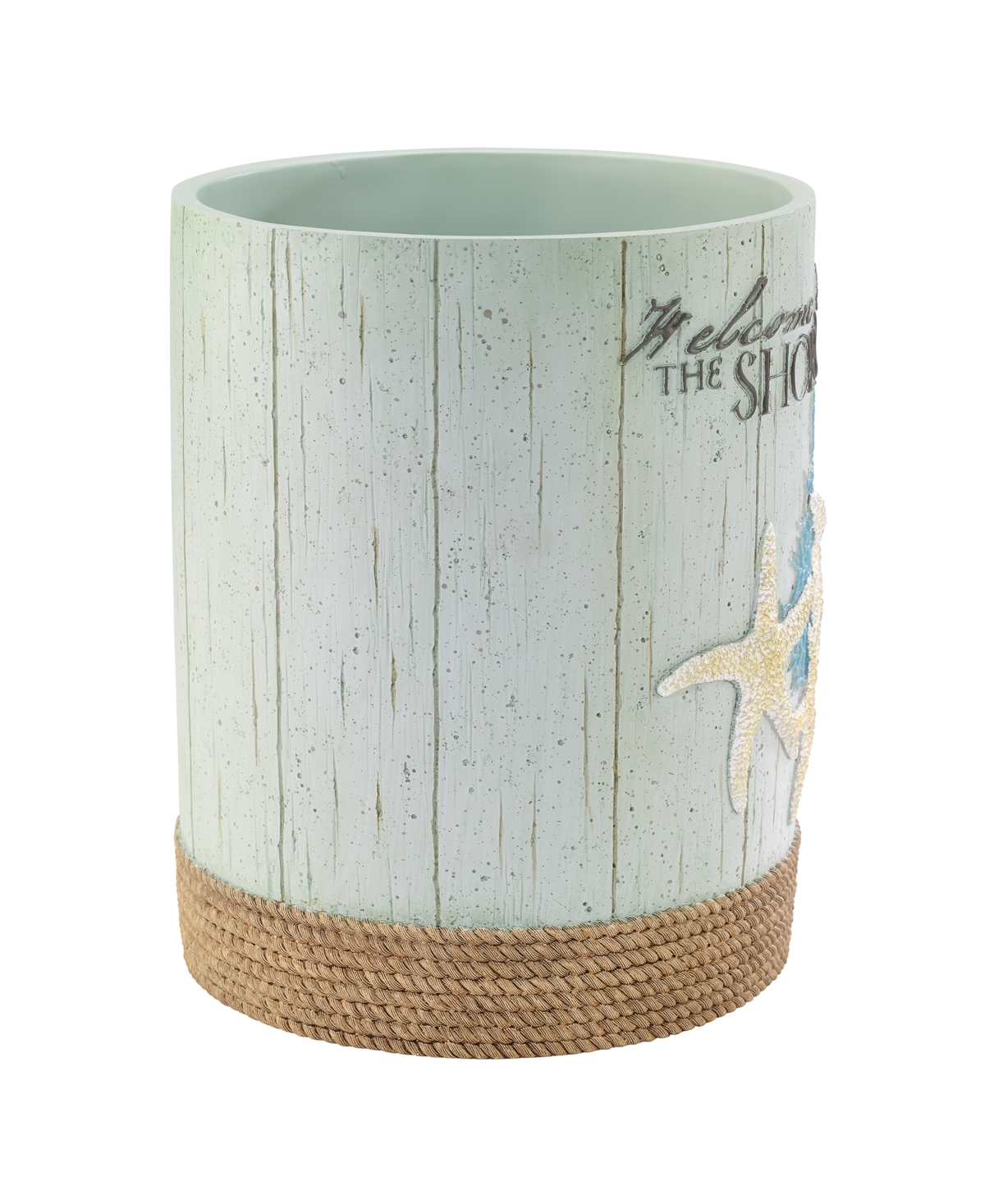 Avanti Beachcomber Seashells Resin Wastebasket In Green