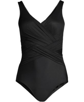 Plus Size DDD-Cup SlenderSuit Wrap One Piece Swimsuit