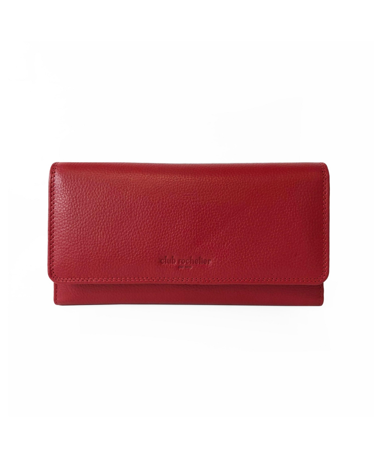 Ladies Leather Clutch Wallet with Checkbook and Gusset - Navy