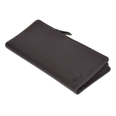 Ladies Slim Clutch Wallet with Top Zipper