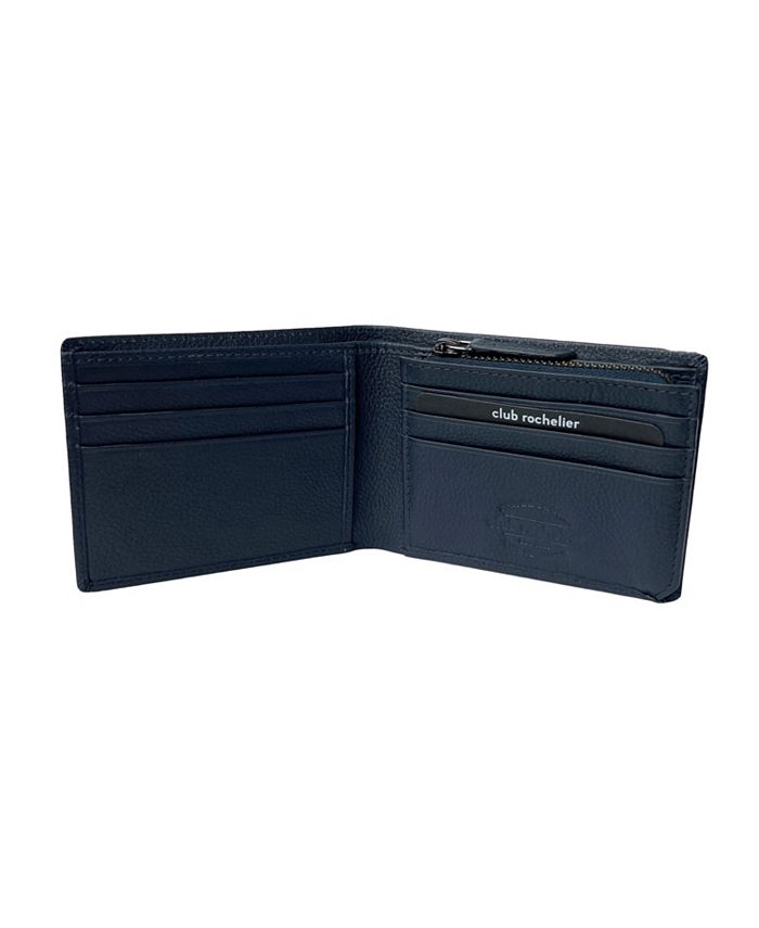 Club Rochelier Men's Slim Full Leather Wallet with Zippered Pocket Macy's