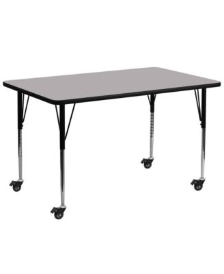 Mobile 30X72 Rectangle Laminate Adjustable Activity Table