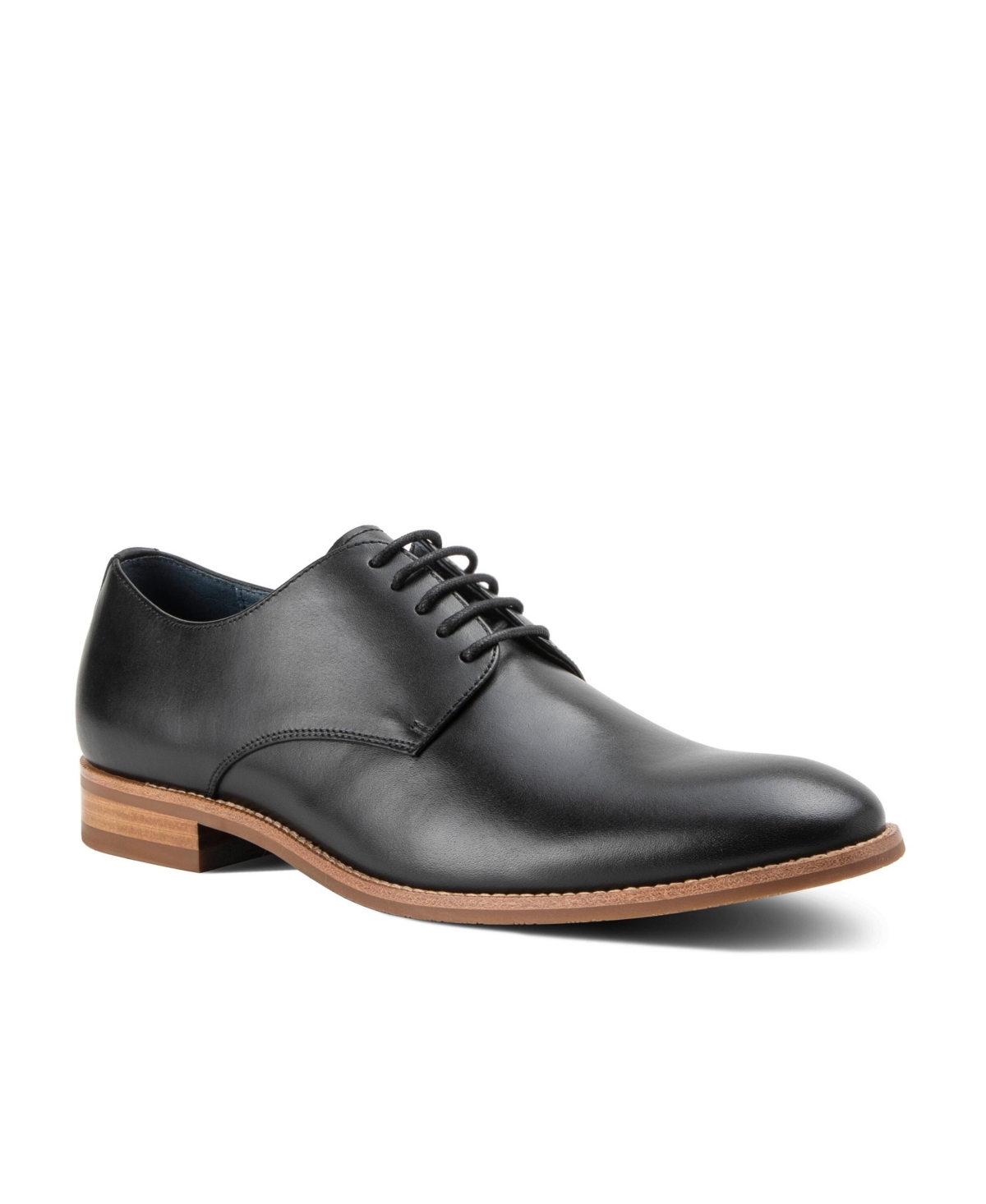 Men's Damon Dress Casual Lace-Up Plain Toe Derby Leather Shoes - Black