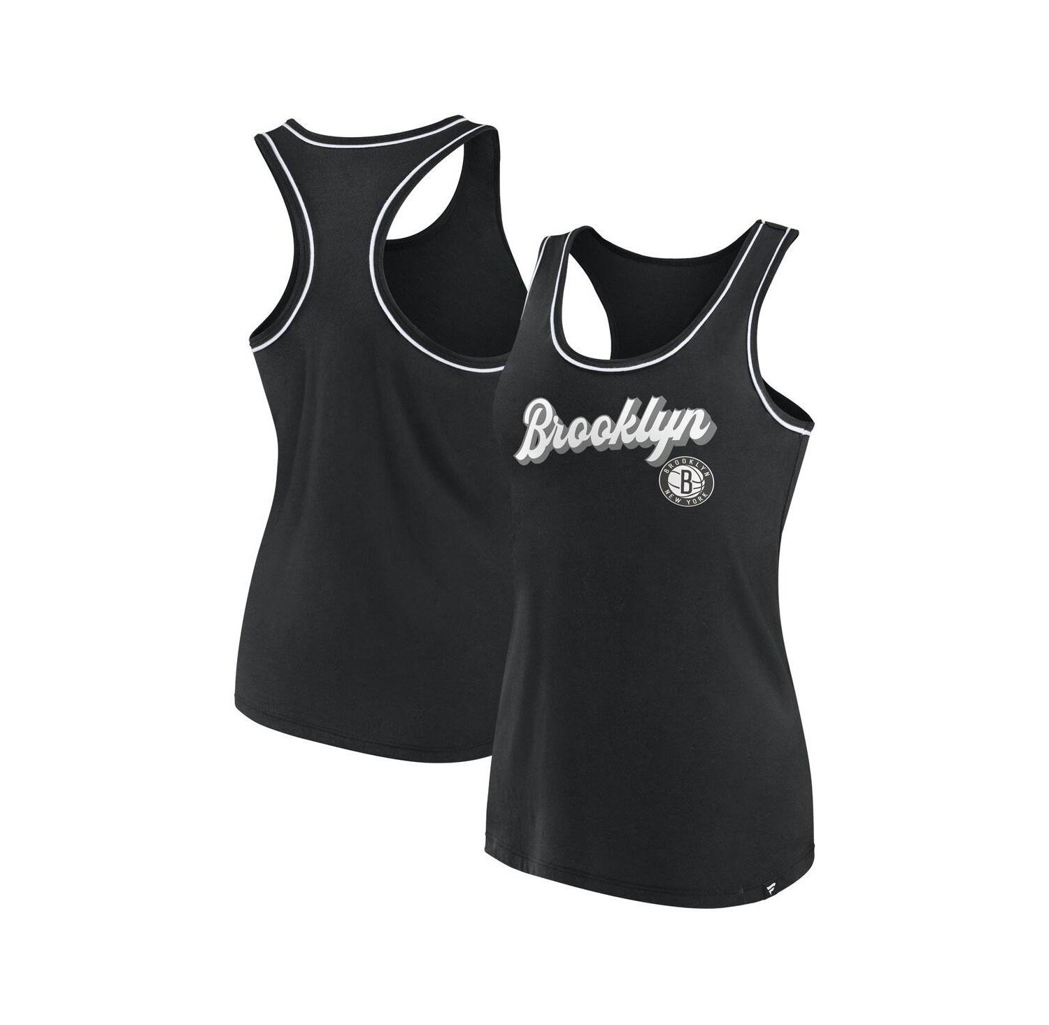 Women's Black Brooklyn Nets Wordmark Logo Racerback Tank Top