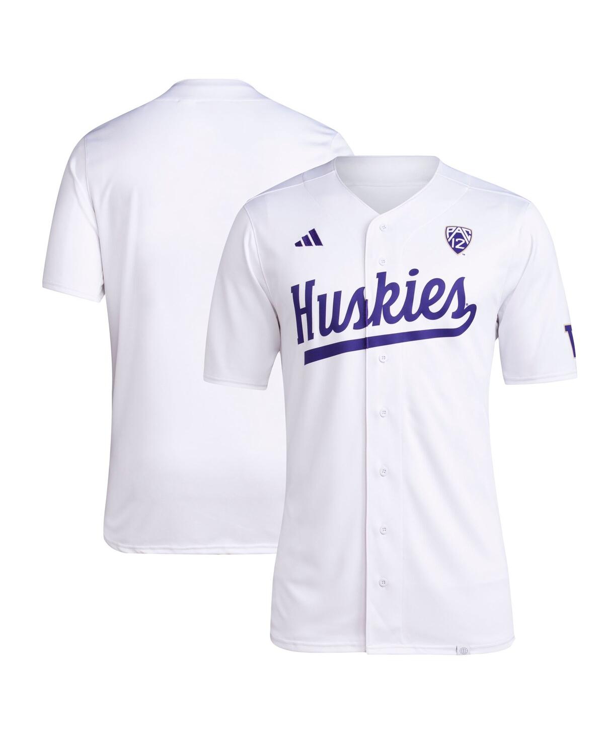 Men's adidasWashington Huskies Team Baseball Jersey - White