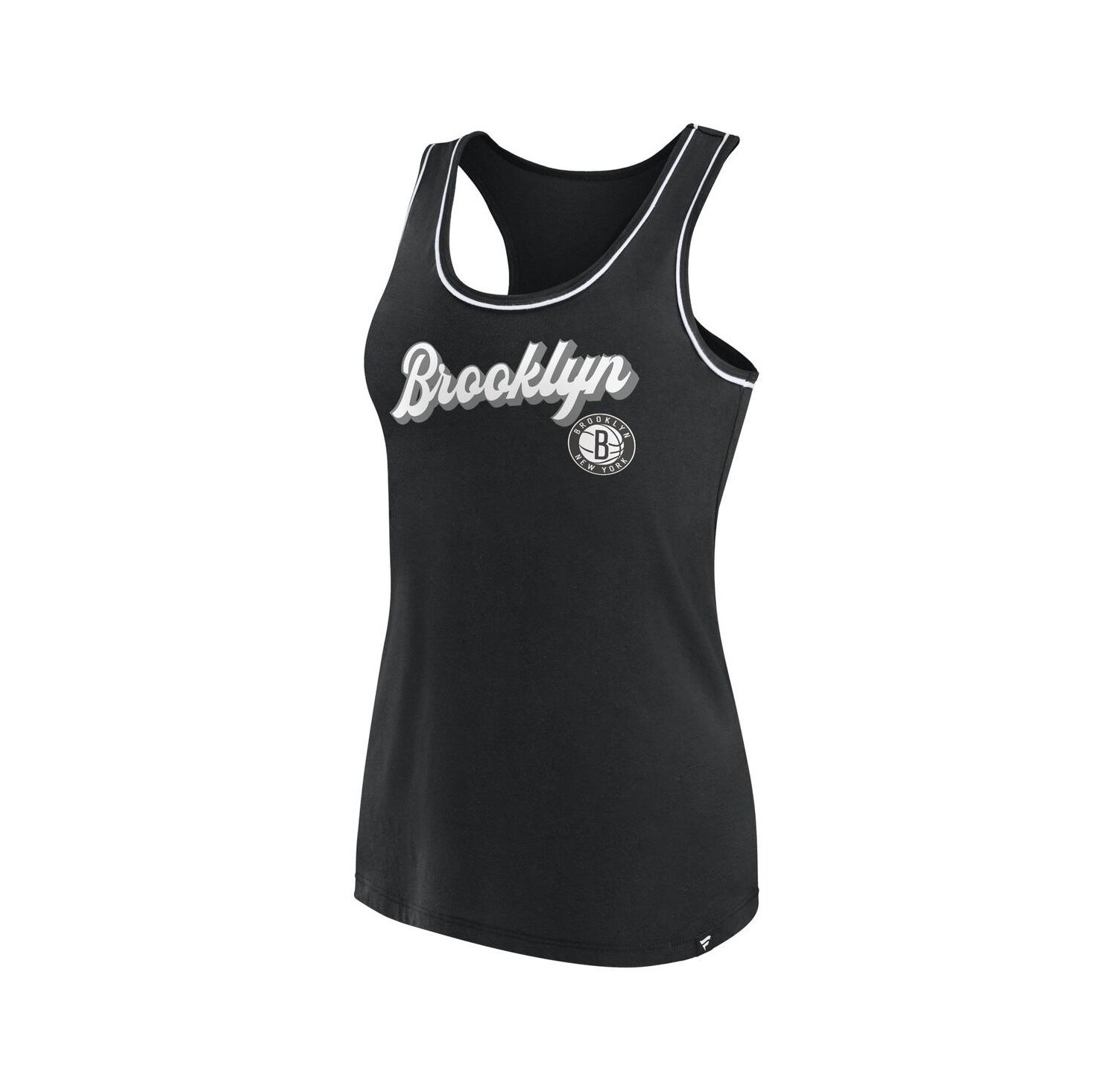 Women's Black Brooklyn Nets Wordmark Logo Racerback Tank Top