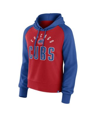 Women's Royal, Red Chicago Cubs Pop Fly Pullover Hoodie