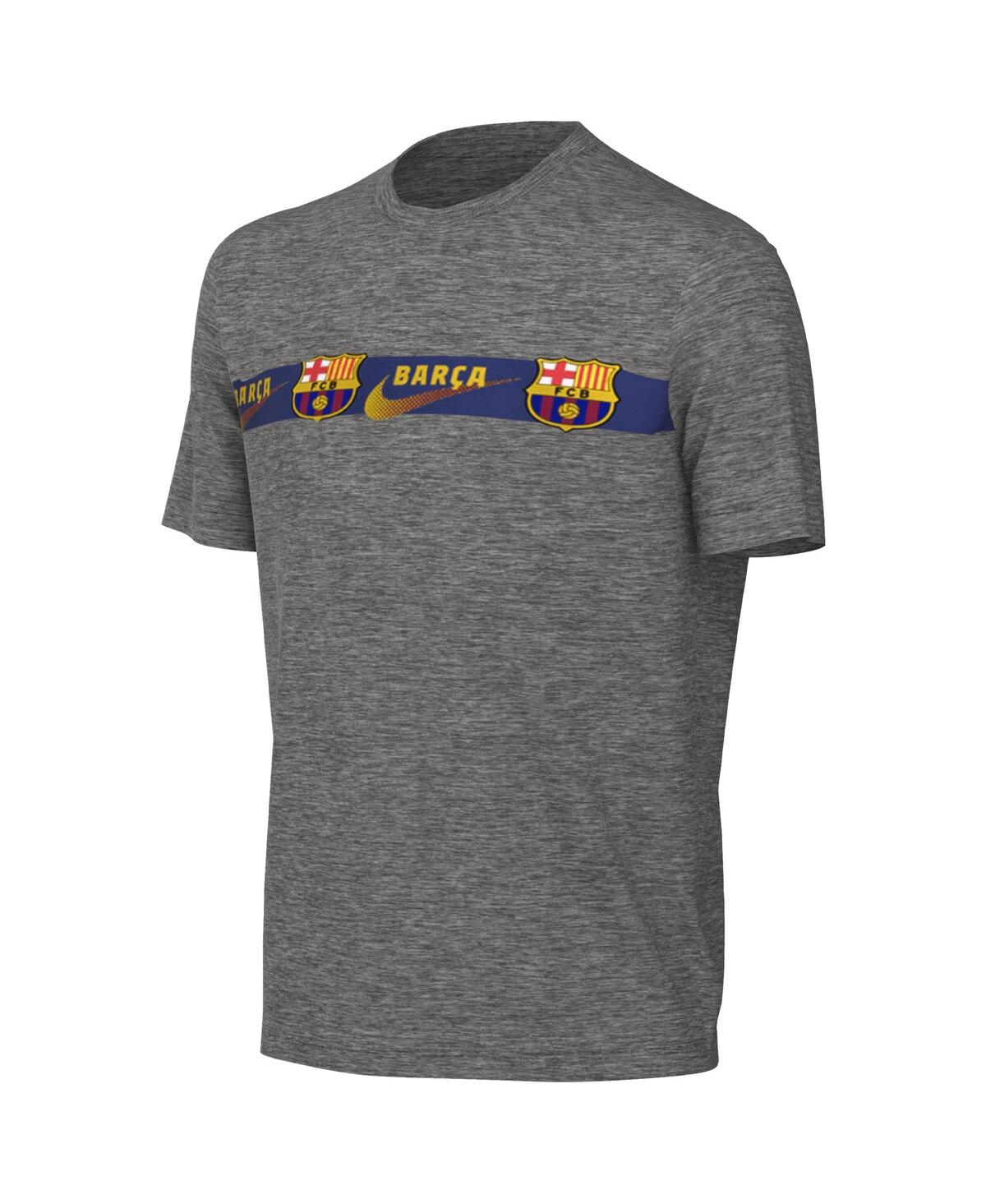 Shop Nike Big Boys And Girls  Heather Gray Barcelona Repeat T-shirt