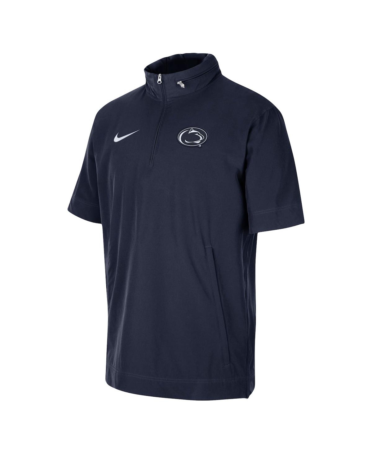 Shop Nike Men's  Navy Penn State Nittany Lions Coaches Quarter-zip Short Sleeve Jacket