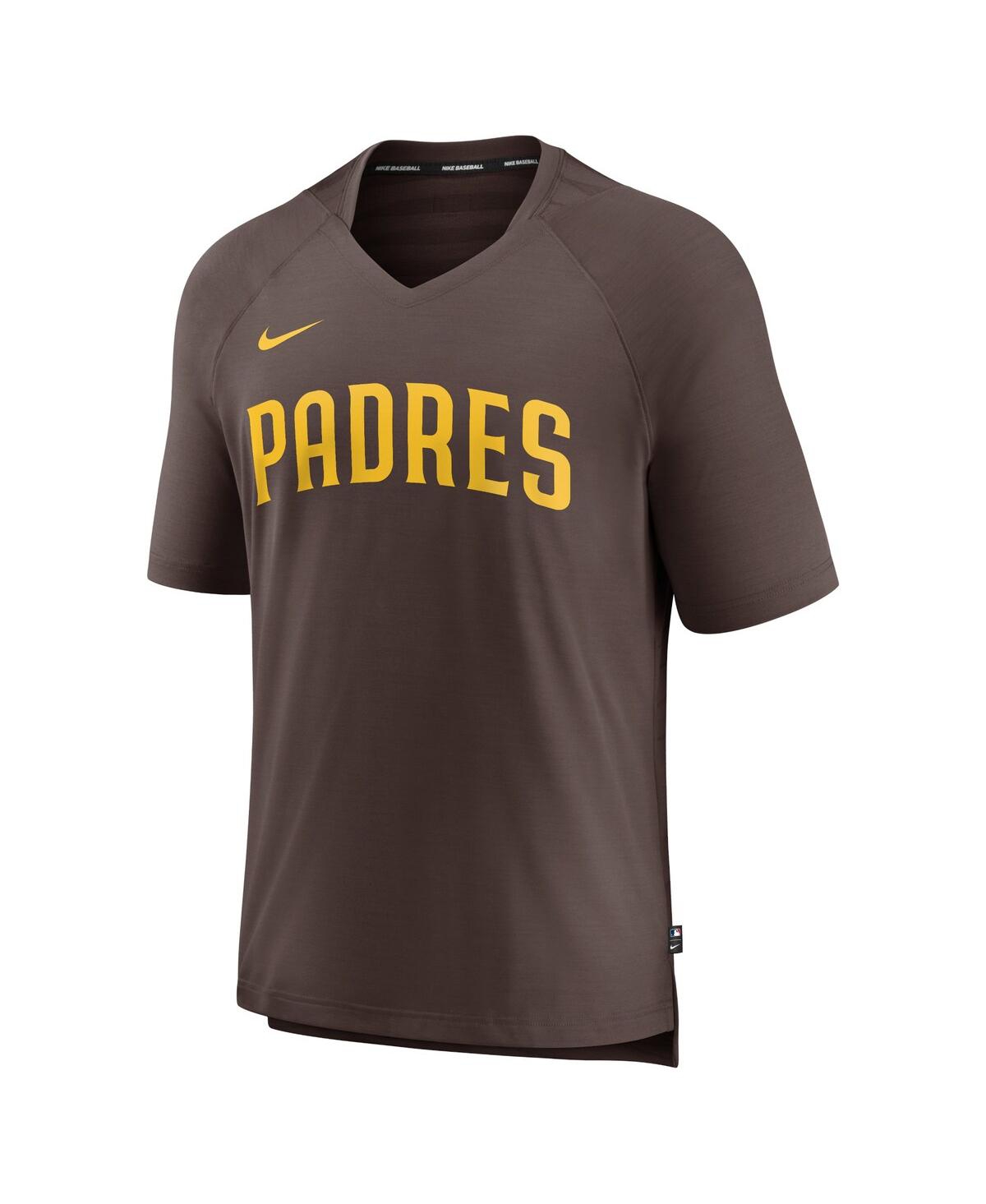 Shop Nike Men's  Brown San Diego Padres Authentic Collection Pregame Raglan Performance V-neck T-shirt