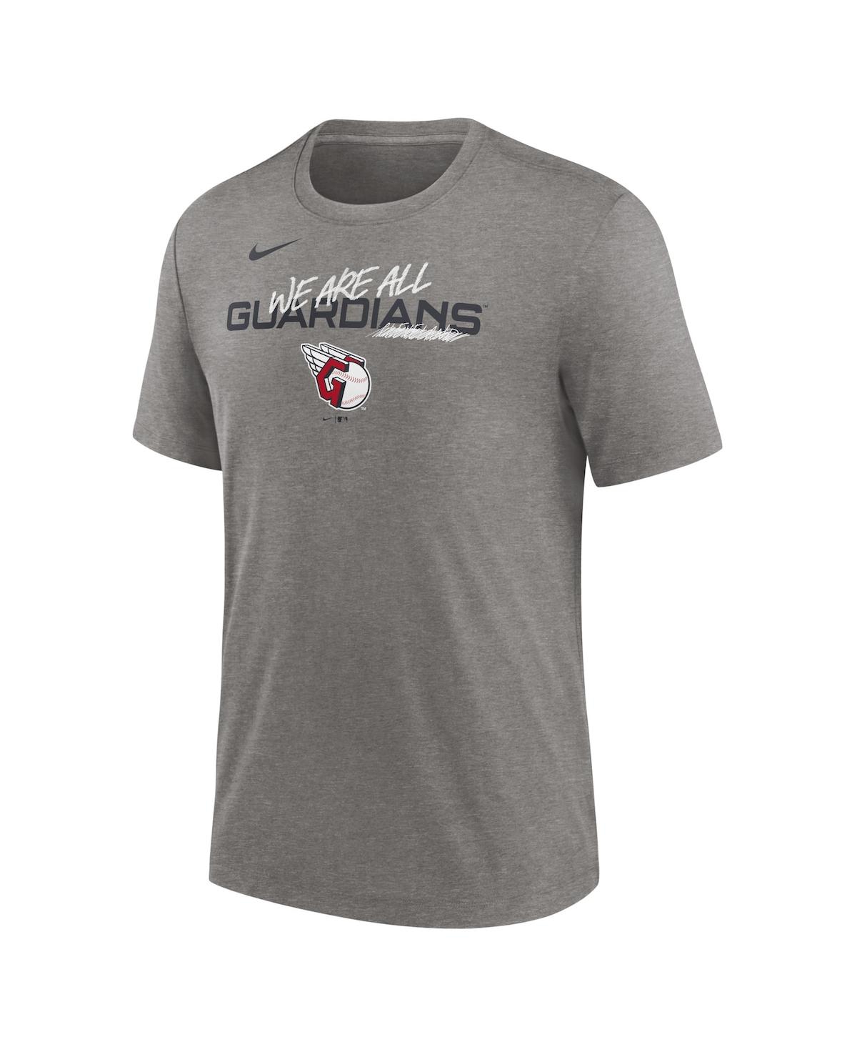 Nike Heather Charcoal Cleveland Guardians We Are All Tri-blend T-shirt In Heather Charcoal