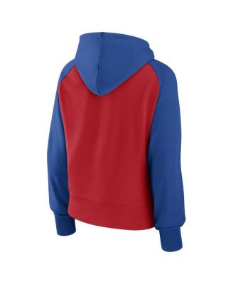 Women's Royal, Red Chicago Cubs Pop Fly Pullover Hoodie