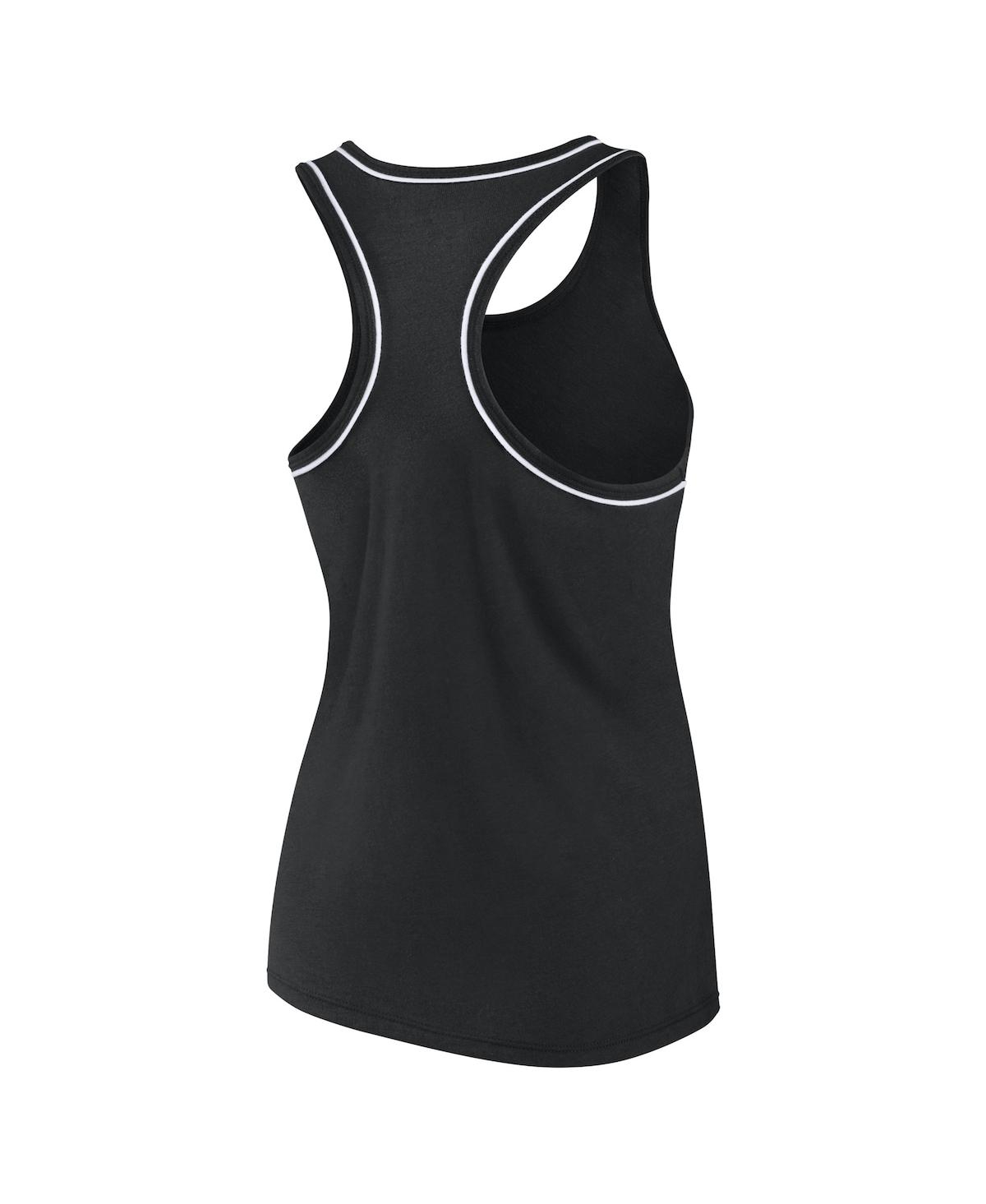 Fanatics Branded Black New Jersey Devils Wordmark Logo Racerback Scoop Neck Tank Top In Black