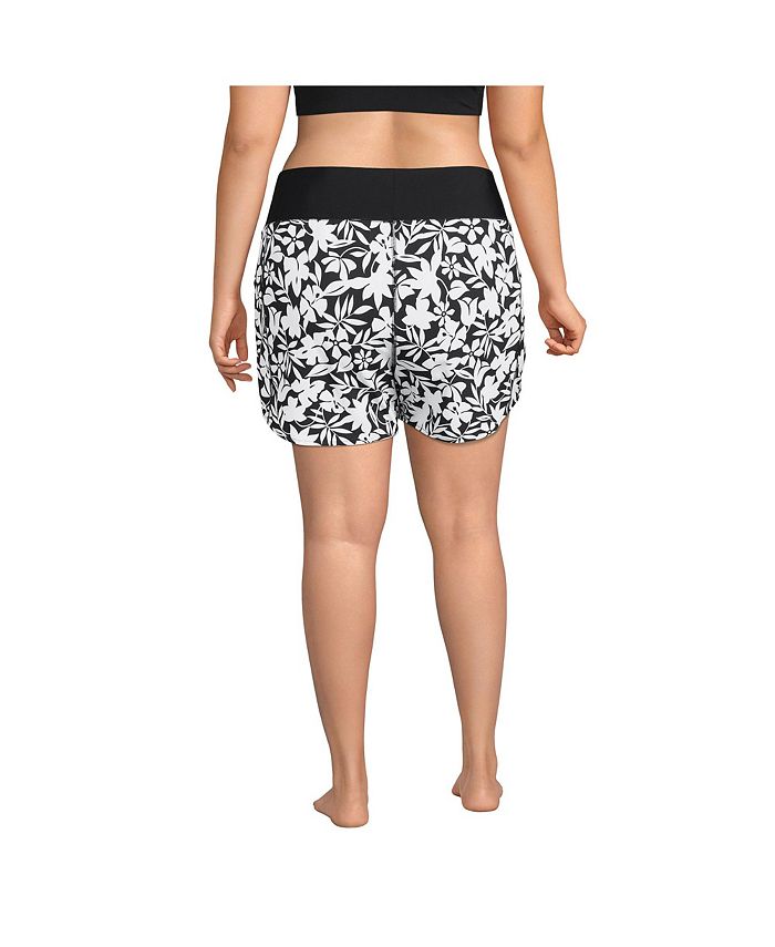 Lands' End Women's Plus Size 5" Sustainable Elastic Waist Board Shorts