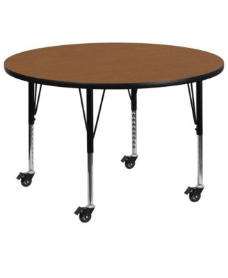 Mobile 48" Round Laminate Adjustable Preschool Activity Table
