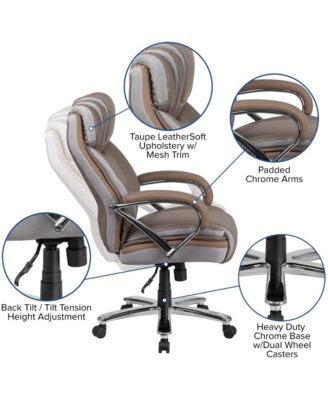 500 Lb. Big & Tall Leathersoft Executive Ergonomic Office Chair With Wide Seat