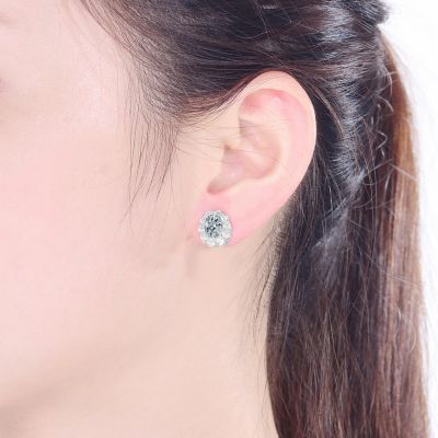 C.Z. Sterling Silver Cubic Zirconia Celebrity-inspired Stud Earrings