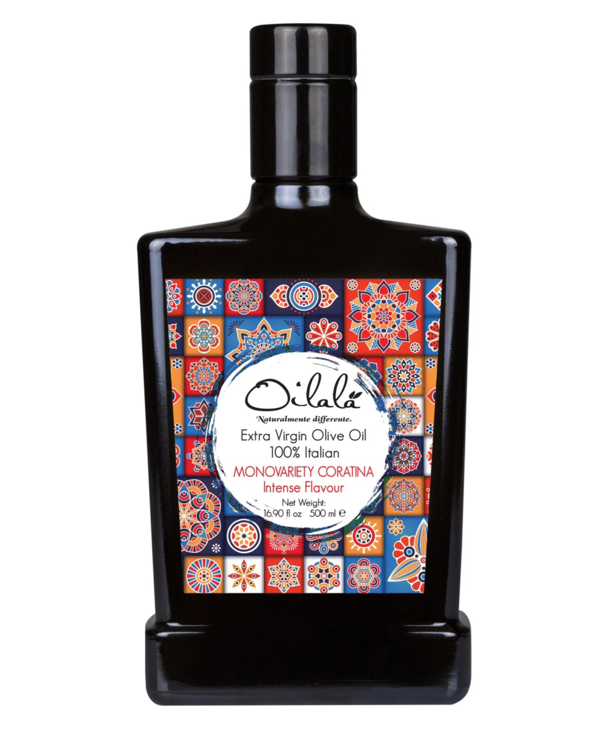 Oilala Robust Italian Coratina Extra Virgin Olive Oil Bottle, 500 ml In Animal Print