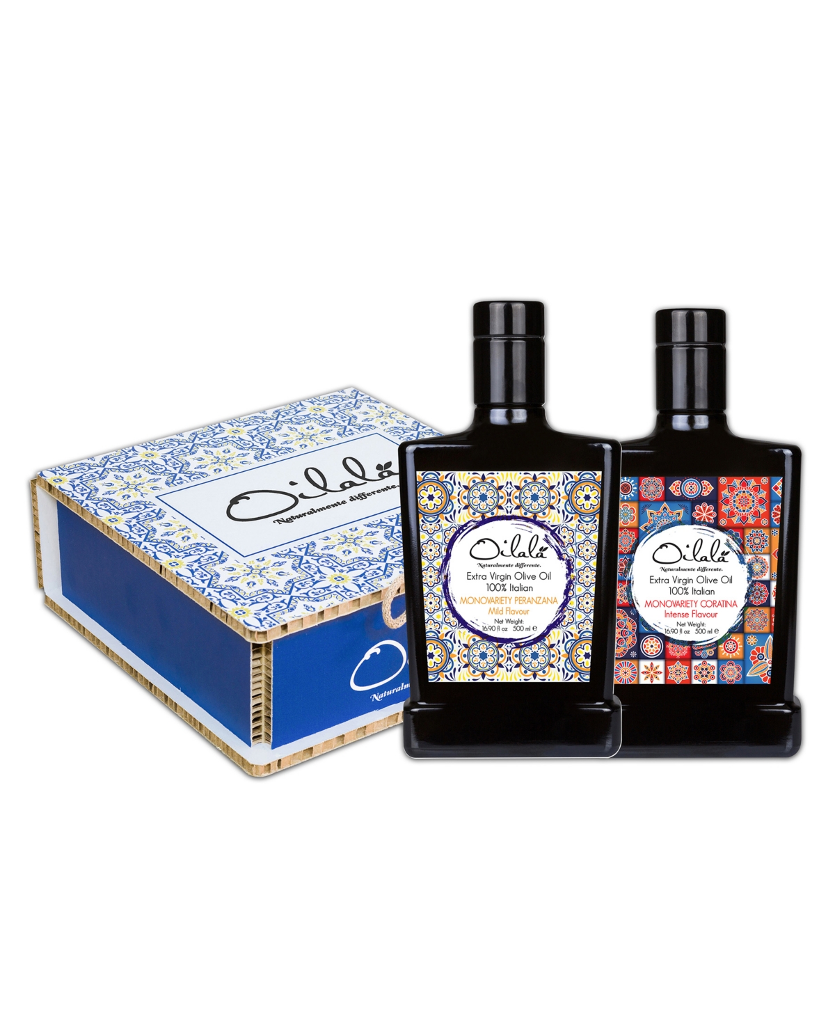 Oilala Extra Virgin Olive Oil Gift Box, Set Of 2, 500ml Each In Burgundy