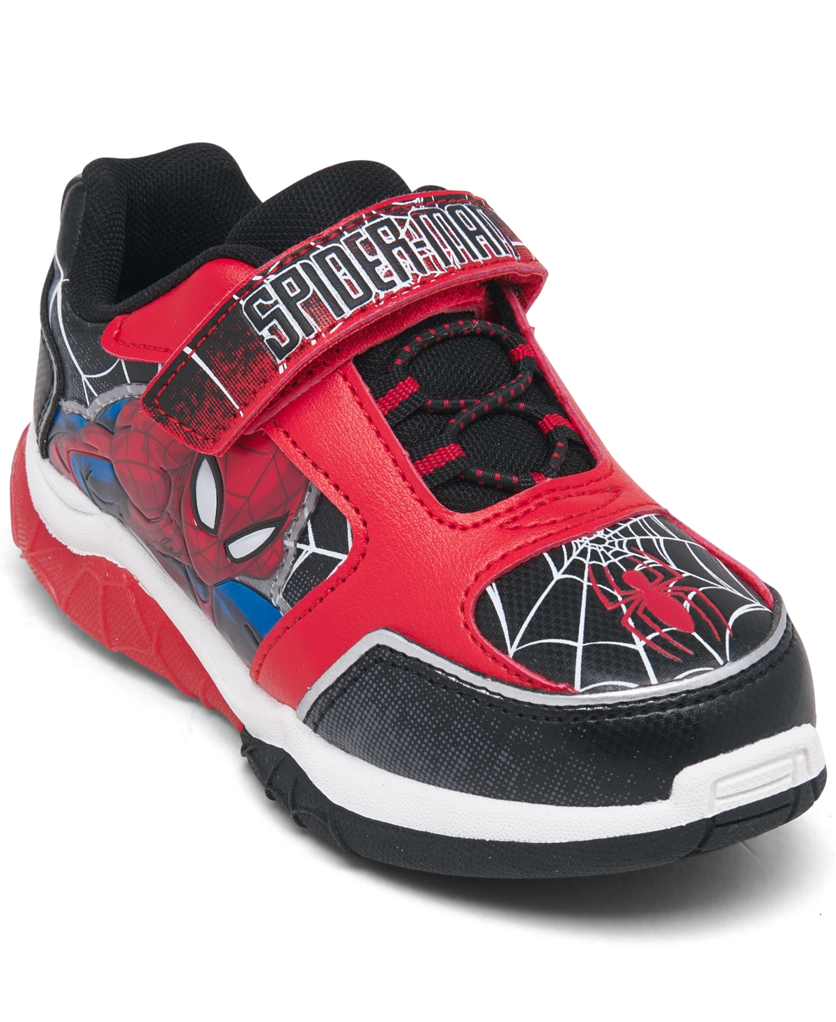 Marvel Little Kids Spider-man Stay-put Casual Sneakers From Finish Line In Black/red/white