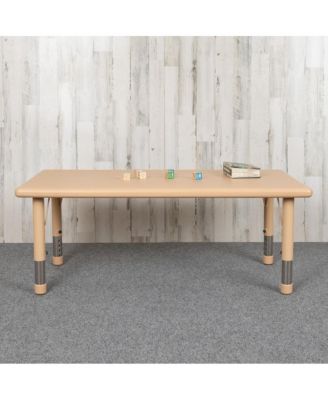 24"W X 48"L Rectangular Plastic Height Adjustable Activity Table