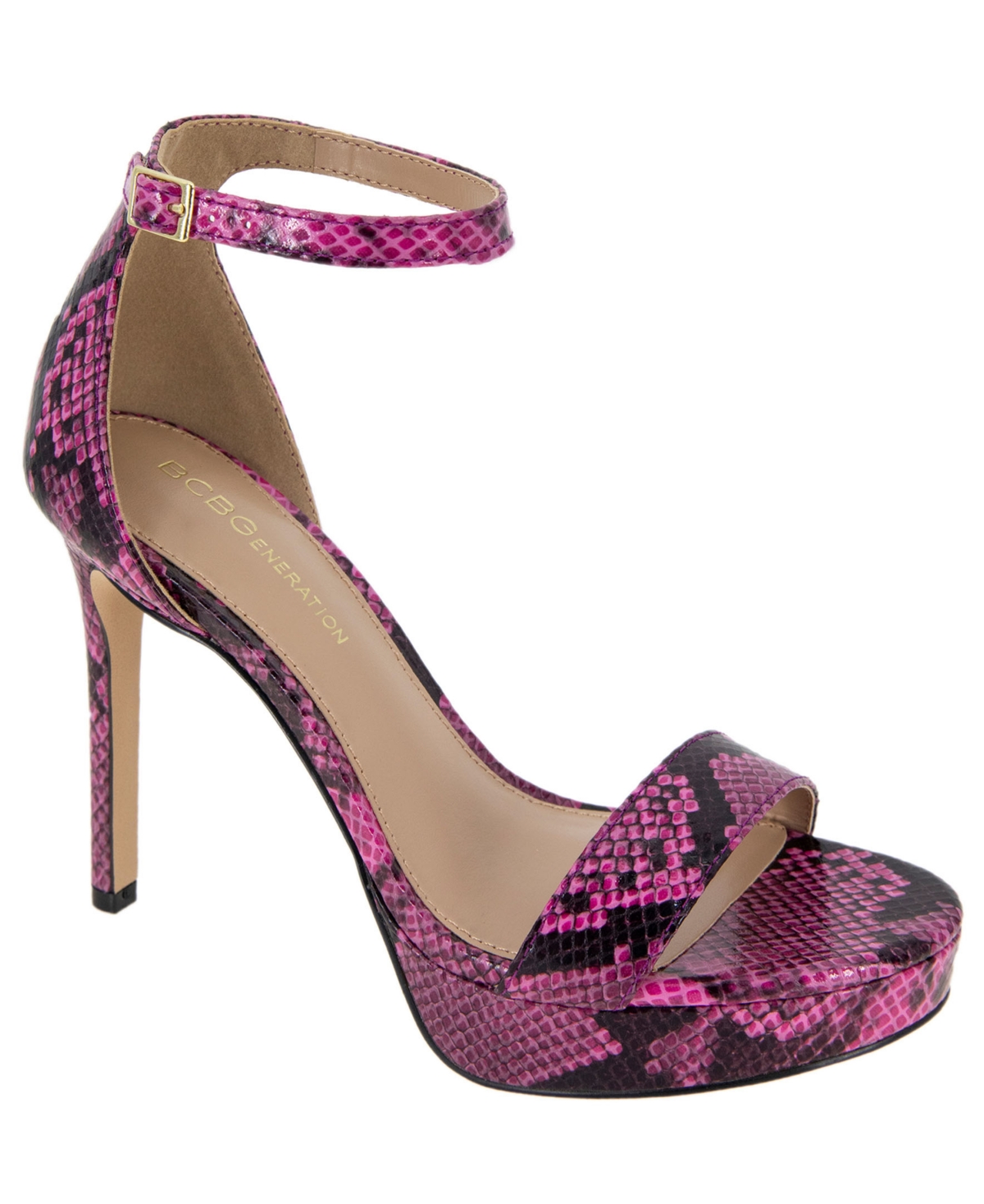 Women's Nallah Two-Piece Platform High-Heel Dress Sandals - Viva Pink Snake