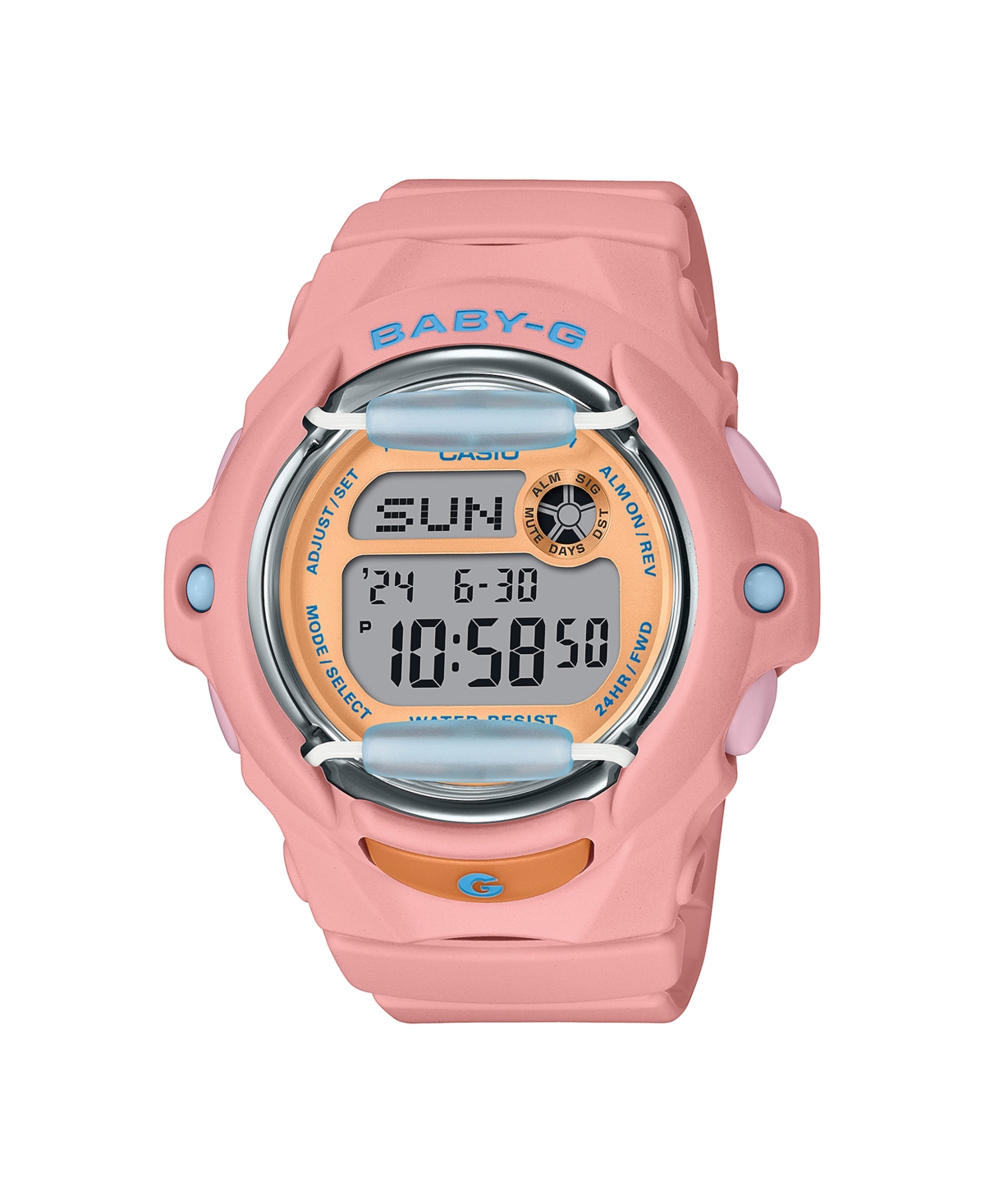 G-shock Women's Baby-g Digital Coral Resin Watch 42.6mm, Bg169pb-4