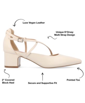 Women's Galvinn Strappy Pointed Toe Block Heel Pumps