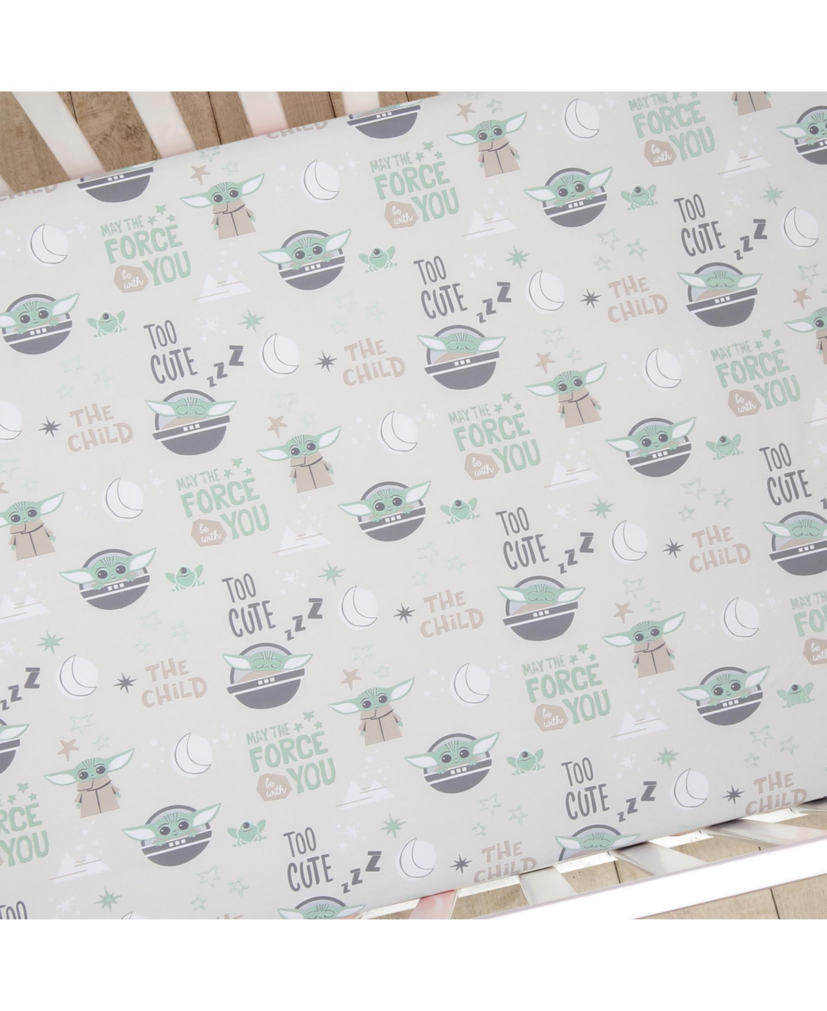 Lambs & Ivy Baby Star Wars Cozy Friends Yoda/Grogu Fitted Crib Sheet