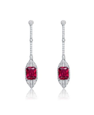 Dazzling Sterling Silver & White Gold-Plated Cubic Zirconia Drop Earrings