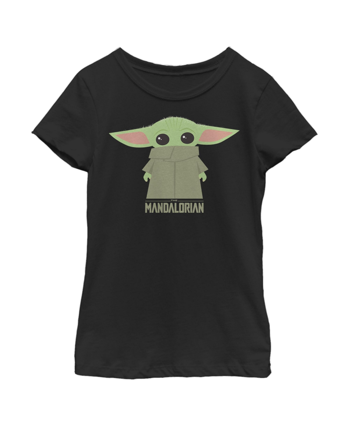 Disney Lucasfilm Girl's Star Wars: The Mandalorian The Child Cartoon Shy Child T-shirt In Black