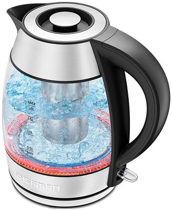 Chefman Glass Electric Kettle Water Boiler with Tea Infuser