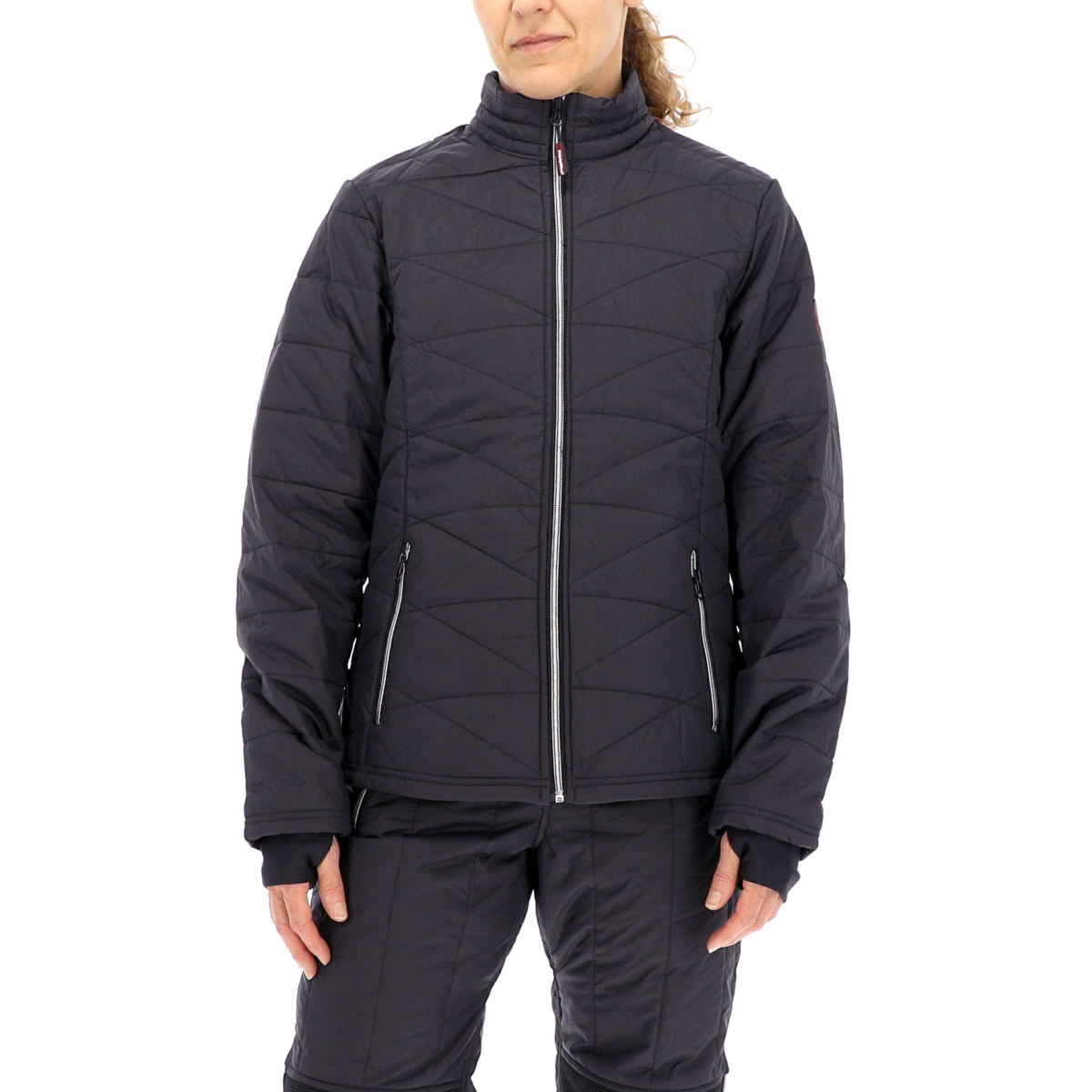 Women's Warm Lightweight Packable Quilted Ripstop Insulated Jacket - Black