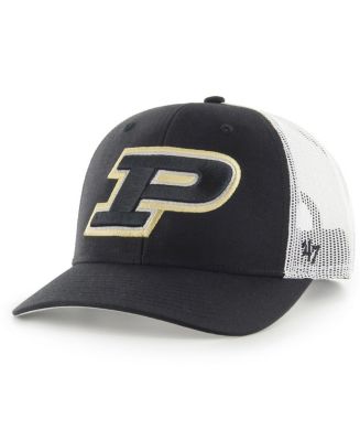 Men's '47 Brand Black, White Purdue Boilermakers Trucker Snapback Hat ...