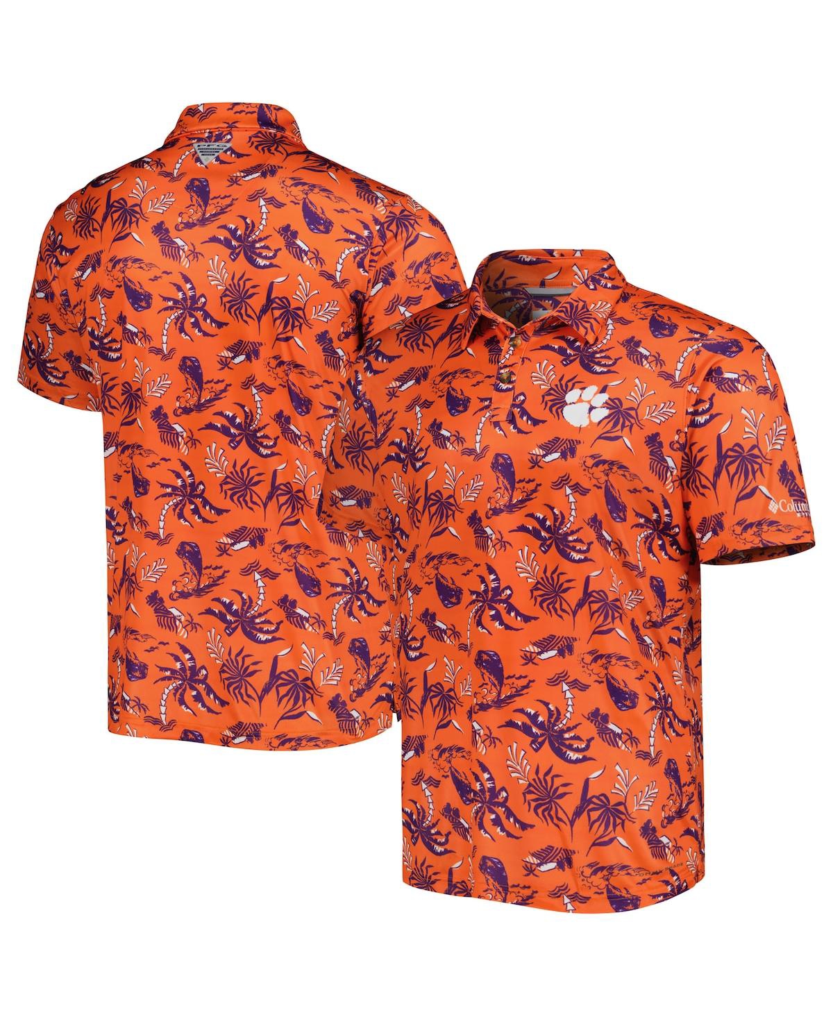 Men's Columbia Orange Clemson Tigers Super Terminal Tackle Omni-Shade Polo Shirt - Orange