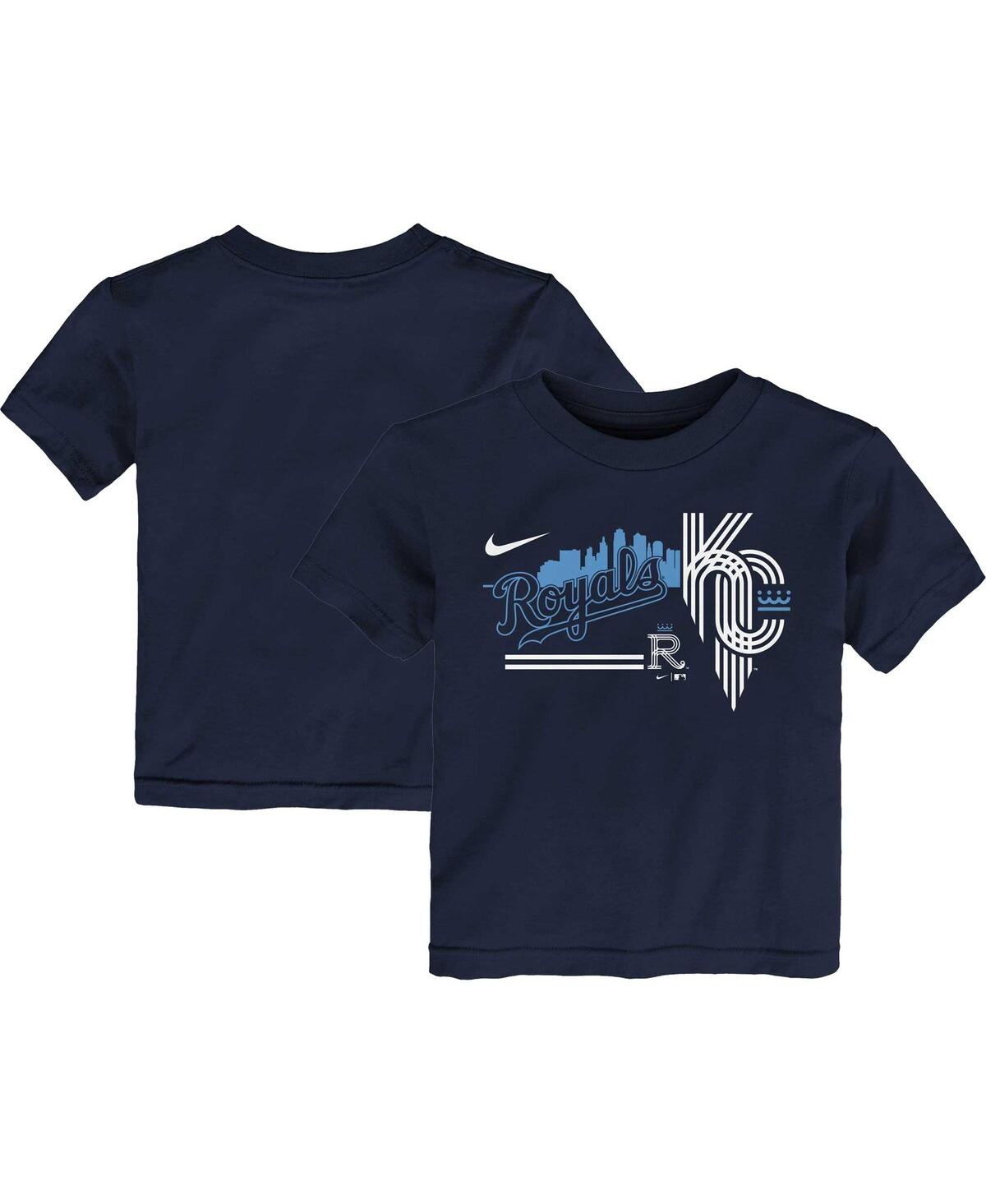 Nike Babies' Toddler Boys And Girls  Navy Kansas City Royals City Connect Graphic T-shirt