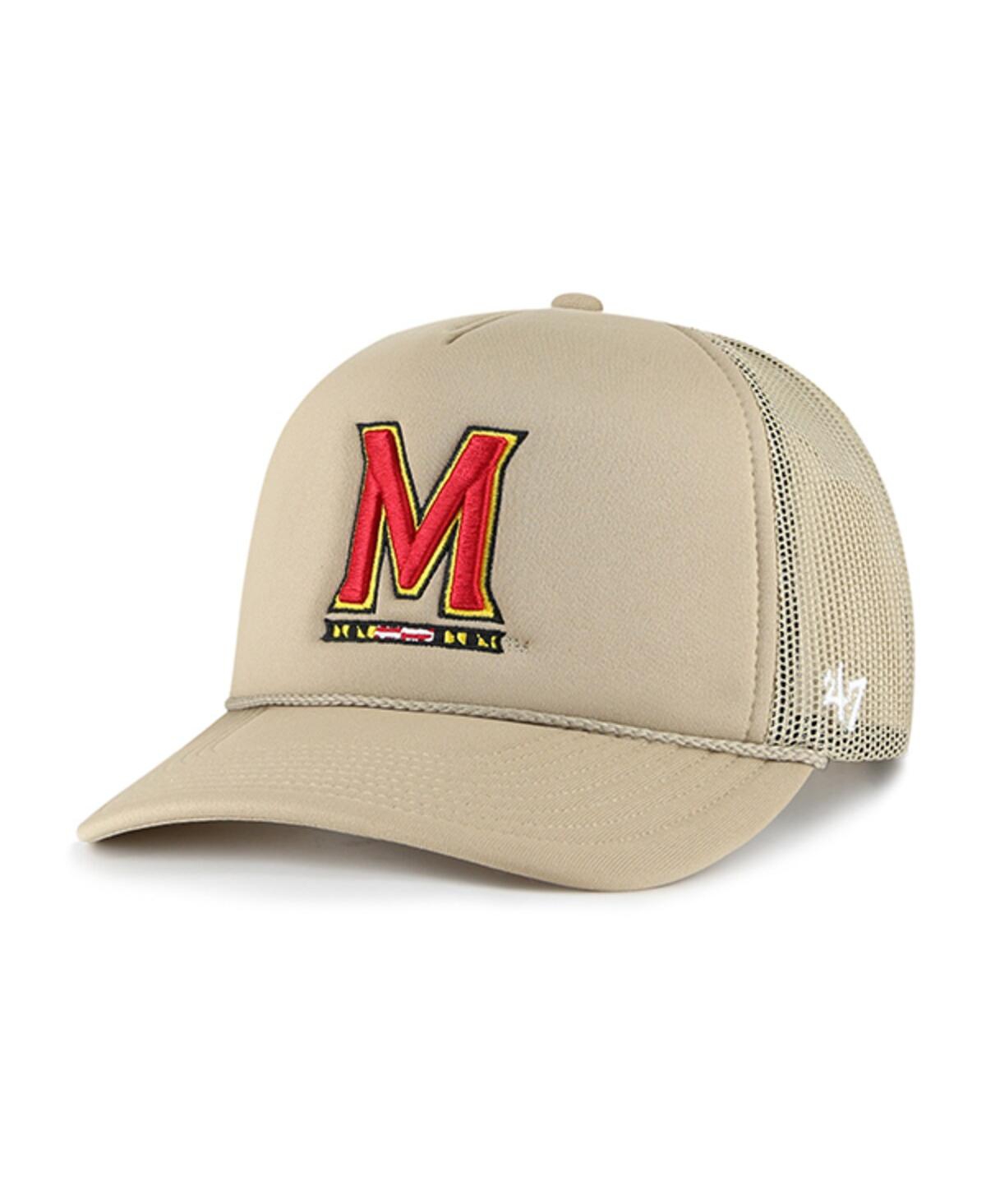 Men's '47 BrandMaryland Terrapins Foam Front Mesh Trucker Snapback Hat - Khaki