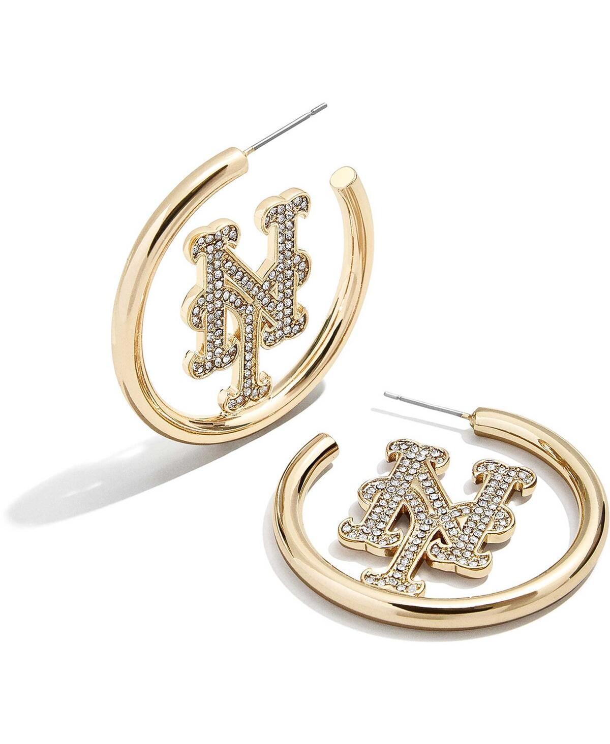 Shop Baublebar Women's  New York Mets Hoops Earrings In Multi
