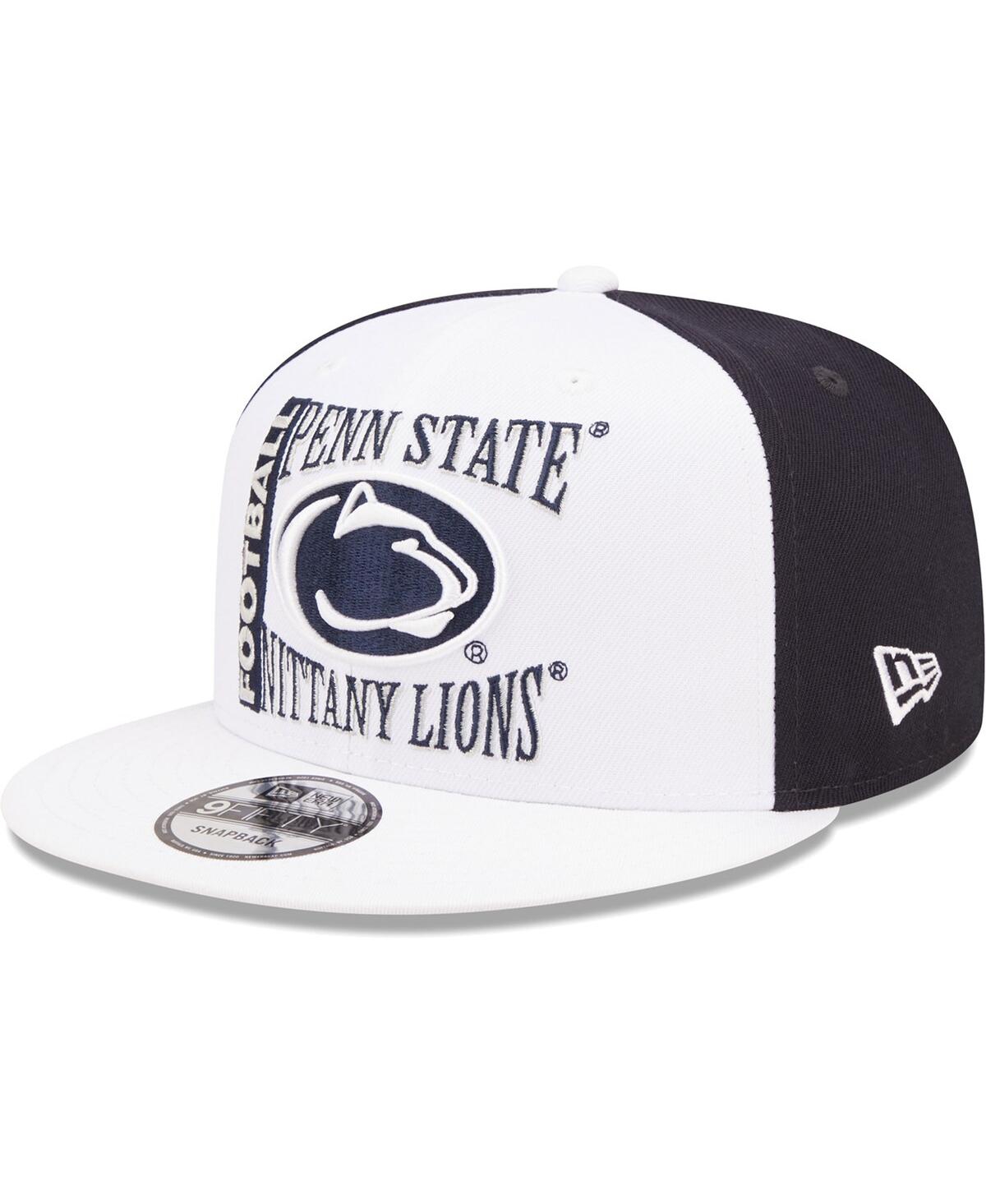 NEW ERA MEN'S NEW ERA WHITE, NAVY PENN STATE NITTANY LIONS RETRO SPORT 9FIFTY SNAPBACK HAT 