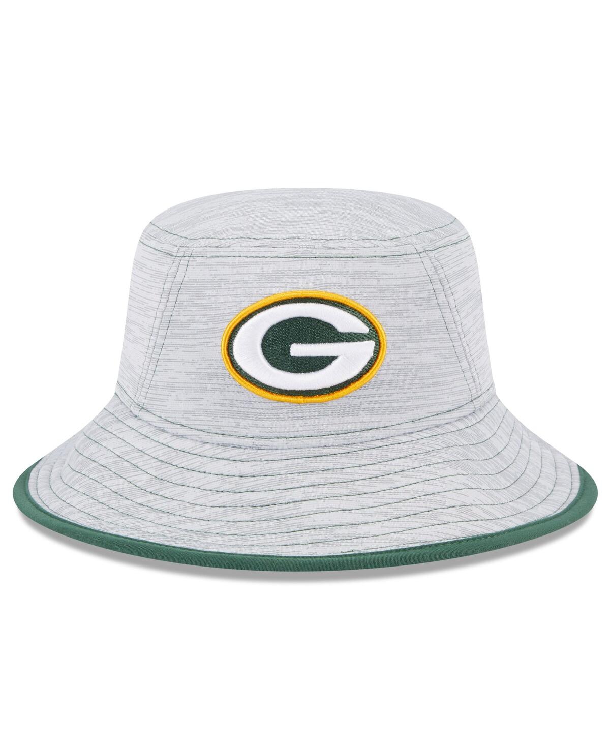 Shop New Era Men's  Gray Green Bay Packers Game Bucket Hat