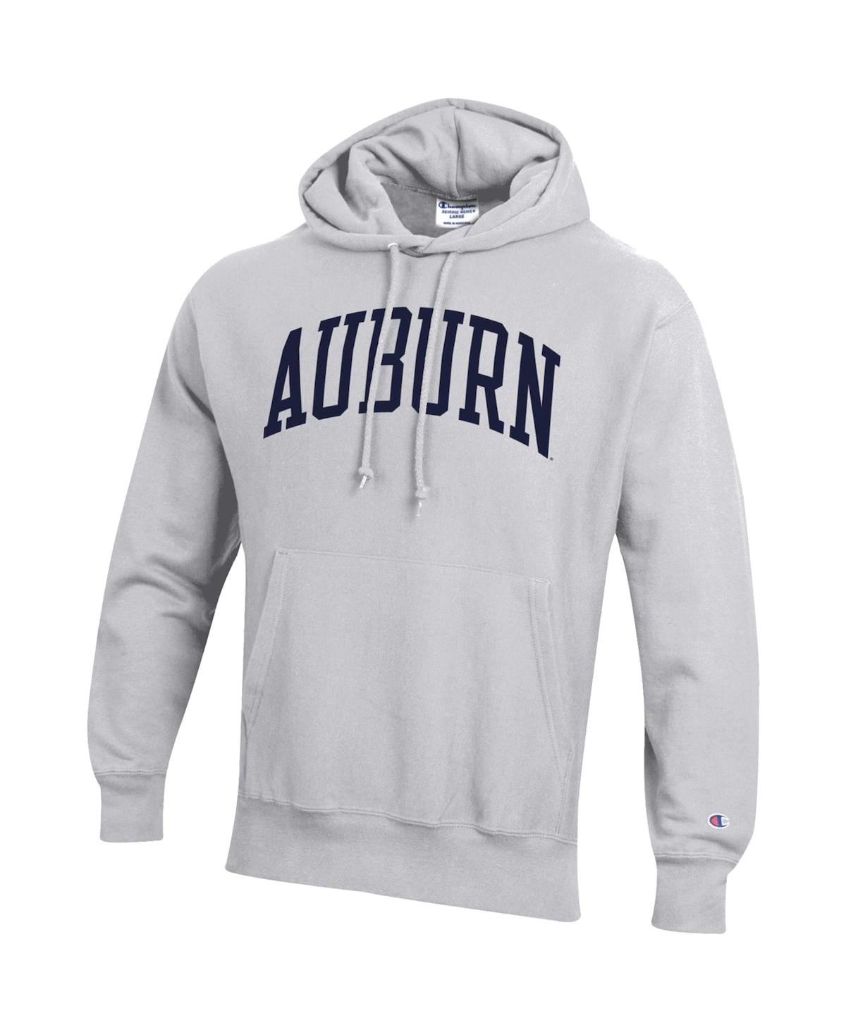 Champion Heathered Gray Auburn Tigers Team Arch Reverse Weave Pullover Hoodie In Heathered Gray